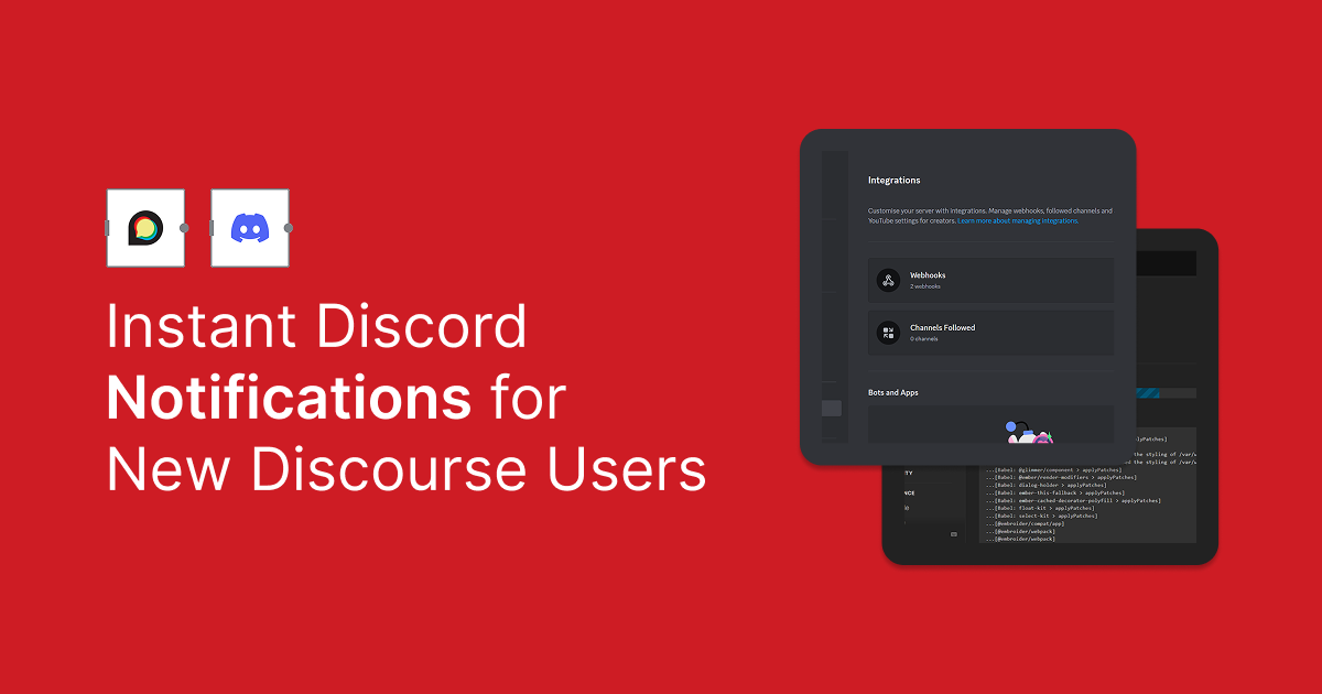 Instant Discord Notifications for New Discourse Users template URL cover